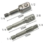 מתאם שקע פלדה ונדיום כרום סט Hex Shank 1/4" 3/8" 1/2"קידוח סיביות בר סט כלי חשמל TF003