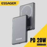 בנק חשמל אלחוטי דק Essager מגנטי 20W 5000mAh טעינה מהירה ניידת סוללה חיצונית עבור Magsafe עבור iPhone 17 16 15 14