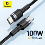 כבל USB USB Baseus Type C לכבל USB עבור iPhone 16 15 100W PD כבל טעינה מהירה עבור Macbook Xiaomi Samsung Type - C