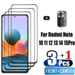 פליקולה, זכוכית קדמית מחוסמת עבור Xiaomi Redmi Note 15 14 10 11 12 13 Pro 5G מגני מסך Redmi Note 12S 11S 10S Cristal templado Note10 S protector Pantalla Note11 verre trempé Redmi Note12 Pro Plus Camera Film