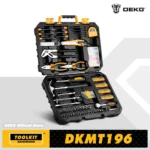 ערכת כלים Deko DKMT128/DKMT196 Home DIY Tool Set Auto Repair Combination Package Hand Tool Kit with Plastic Tool Box, Screwdriver, Hammer
