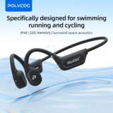 POLVCDG X9 הולכת עצם אוזניות 32G IPX8 עיצוב פתוח עמיד למים לשחייה רכיבה על אופניים אוזניות תלויות