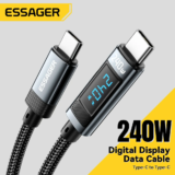 USB Essager 240W סוג C לכבל USB 100W PD 3.1 כבל טעינה מהיר עבור Macbook Pro Xiaomi Samsung מחשב נייד USBC Cord 2M