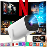 מקרן נייד חדש עם WiFi 6 ו – Wireless 5.0, מקרן חכם 4K תמיכה 720P מקורי, מסך מתכוונן, סיבוב 180 °, B